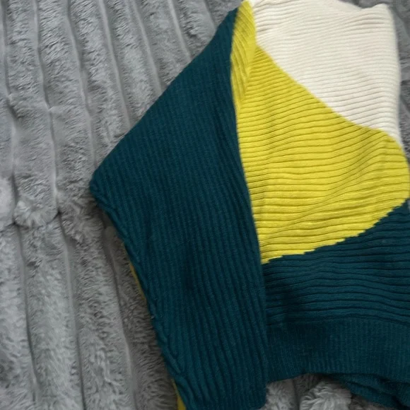 Express Women's Ribbed Cowl Sweater - Cream and Yellow - Picture 4 of 6